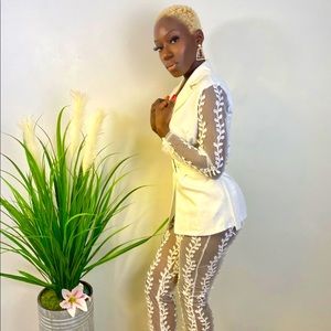 Lace blazer and pants Set